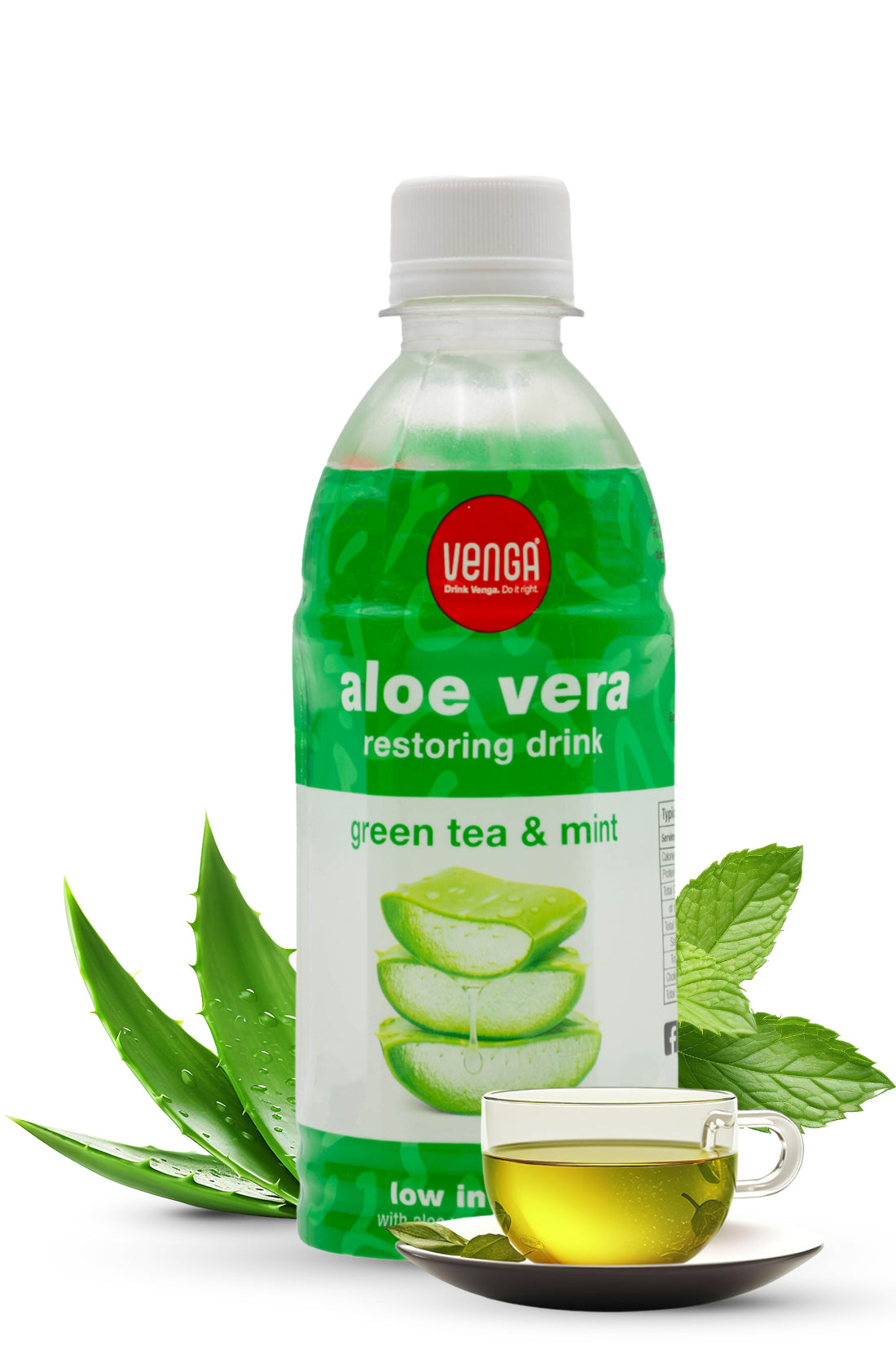 green tea & mint - aloe vera drink - expires june 2025